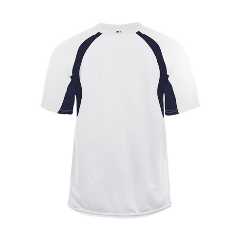 Badger Sport Hook Tee (414400-028904), Color 'White/Navy'
